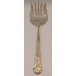 11" Silver-Plated Serving Fork - Ornate Floral Pattern